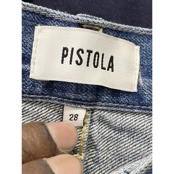 PISTOLA Womens Devin High Rise Mom Cut Off Lucca Distressed Size 28 - Picture 5 of 11